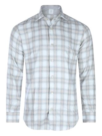 Eleventy checked shirt - men - Cotton/Lyocell - S - Blue