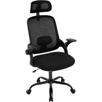 Woltu Sedia Ufficio Bracciolo e Poggiatesta Regolabile, Poltrona Ergonomica in Rete Traspirante con Supporto Lombare, Schienale Reclinabile e Altezza