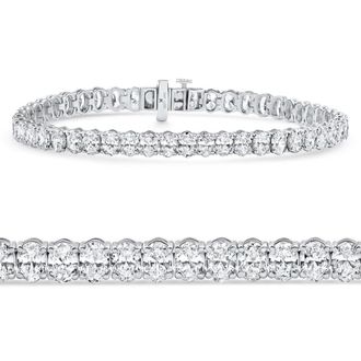 Pompeii3 10Ct Oval Cut Diamond Tennis Bracelet 7 14k White Gold Lab Grown Size: 7