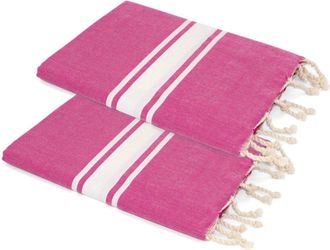 Febronie Juego de 2 foutas algod&oacute;n 100x200 rosa fucsia