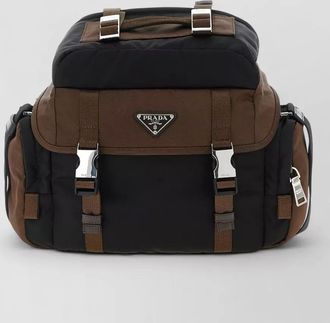 Prada renylon crossbody backpack multi pocket design
