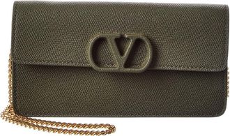 Valentino Vlogo Signature Leather Wallet On Chain