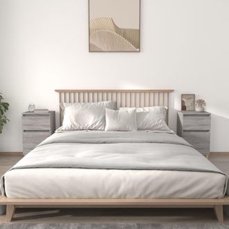 vidaXL Mesitas De Noche 2 Uds Color Gris Sonoma 40x35x70 Cm Vidaxl