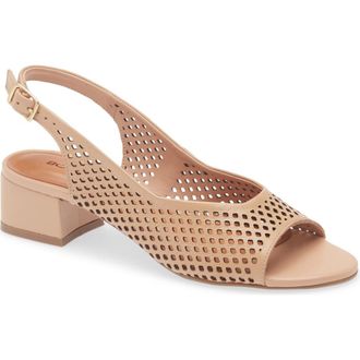 Bottero Botelsa Perforated Open Toe Slingback Pump in Brown Sugar at Nordstrom, Size 10