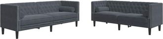 vidaXL Sofa Set Dark grey Velvet vidaXL