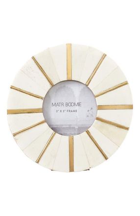 Matr Boomie Mukhendu Picture Frame - Carved Bone, Brass Accents in White/gold - Circle at Nordstrom, Size 3Ft 0In X 3Ft 0In