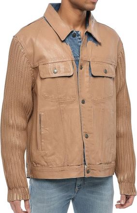 Diesel Beige Panelled Denim Jacket