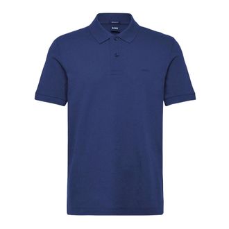 HUGO BOSS Hugo, Polo Shirts, male, Blue, Size: 2XL Cotton Polo Shirt with Logo