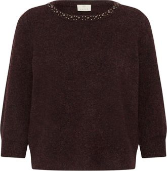 Kaffe Truien - Dames - Ronde hals truien - Bruin - XL - Truien & Vesten