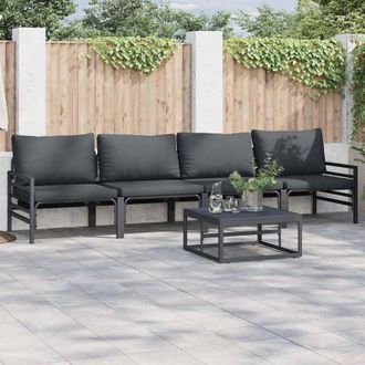 vidaXL Conjunto De Sof&aacute; De Jard&iacute;n 5 Pcs Antracita Acero Vidaxl