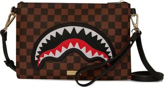 Sprayground Sawtooth Sharks in Paris clutch bag - Brown