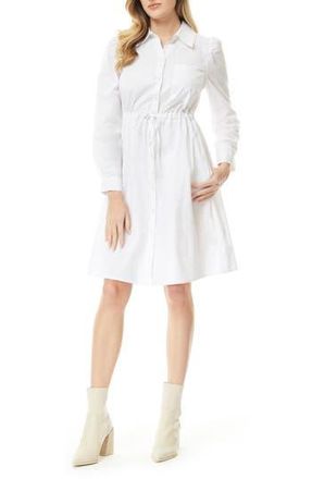 By Design Adira Long Sleeve Poplin Minidress in Bright White at Nordstrom Rack, Size X-Large