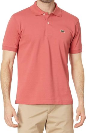 Lacoste Short Sleeve Pima Jersey Interlock Regular Fit Polo In Sierra Red
