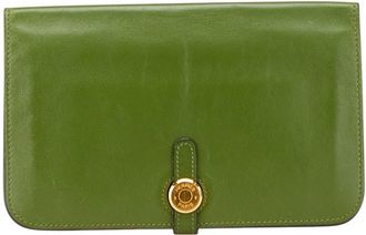 Herm&egrave;s Green Swift Leather Wallet (Bi-Fold) (Pre-Owned)
