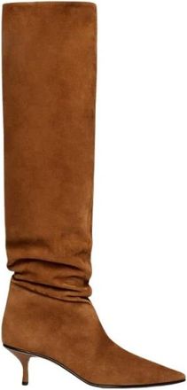 Scarosso Barbara Boots - Dames - Laarzen met Hak - Bruin - 36 EU - Leer - Schoenen