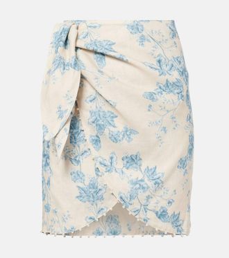 Agua Bendita Agustina printed linen beach cover-up