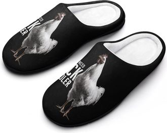 Generic Experienced Cock Handler Slippers Men Winter Warm Cotton Anti-Slip Indoor Slip-Ons House Shoes