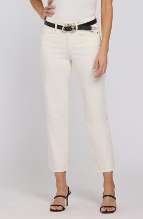 NYDJ Marilyn Frayed Ankle Straight Leg Jeans in Vintage White at Nordstrom, Size 14