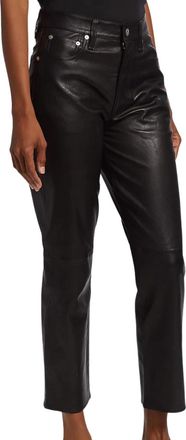 Rag & Bone Leather Slim Fit Pants In Black
