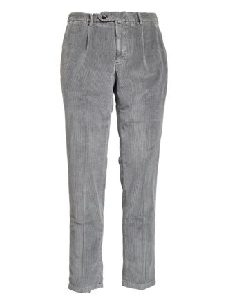 BRIGLIA 1949 pleated-front corduroy trousers - Grey