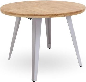 Home Heavenly Home Heavenly - Mesa Comedor Redonda Extensible Estilo Industrial Bergi. Mesa De 100 Cm Di&aacute;metro. 2 Tramos Extensi&oacute;n Hasta 180 Color: Roble-blanco