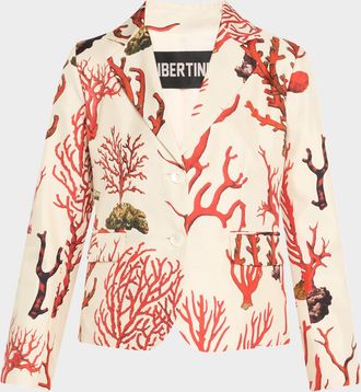 Libertine - Libertine Venetian Coral Single-Breasted Short Jacket