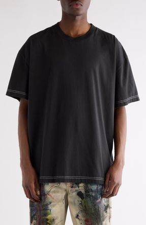 Acne Studios Eresa U Autograph Logo Embroidered T-Shirt in Faded Black at Nordstrom, Size X-Large
