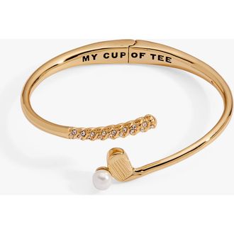 Alex and Ani Golf Club My Cup of Tee Bypass Cuff Bracelet in Gold at Nordstrom