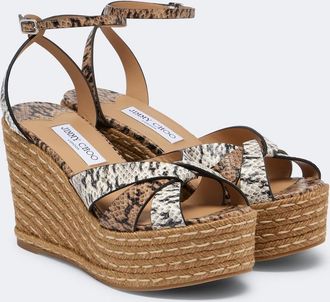 Jimmy Choo London Korra snake-print leather espadrilles