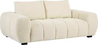 Vente-Unique Sof&aacute; de 3 plazas de tela beige BERENIA