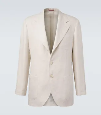 Brunello Cucinelli Single-breasted linen blazer