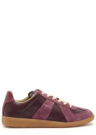 Maison Margiela Replica Panelled Leather Sneakers - Burgundy - 38.5 (IT38.5 / UK5.5)