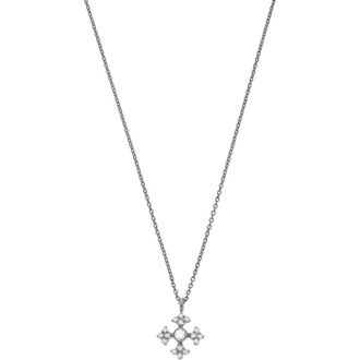 Sethi Couture Arya Diamond Cross Pendant Necklace in White Gold at Nordstrom, Size 18 In