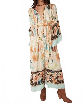 SPELL Painters Garden Gown In Seafoam