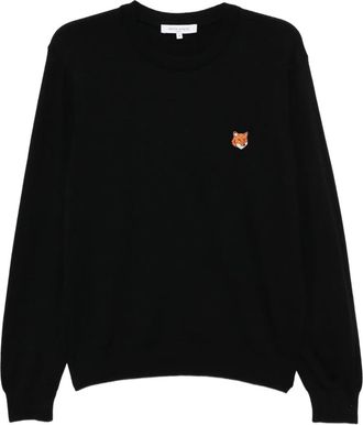 Maison Kitsuné Maglione con logo ricamato - Nero