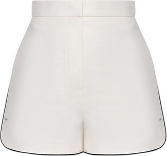 Max Mara Orbita shorts - Dames - Bermuda - Wit - S - Leer - Korte Broeken