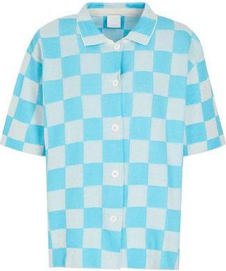 8 by YOOX ORGANIC COTTON CHECKERBOARD CROCHET SHIRT