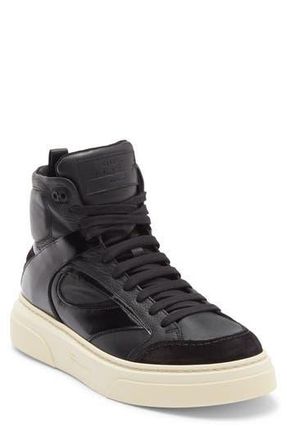 Ferragamo Cassio High Top Sneaker in Black/Cream Sole at Nordstrom Rack, Size 11.5