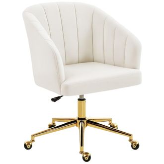 HOMCOM Silla de oficina 61x60x92.5 cm crema