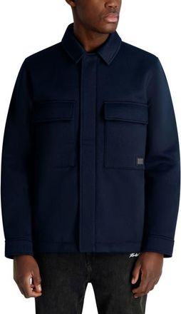 Karl Lagerfeld Twill Shirt Jacket in Navy at Nordstrom, Size Xx-Large