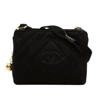 Chanel Pre-owned Cross Body Bags, female, Black, Size: ONE SIZE Pre-owned Vintage Quilted Crossbody Bag