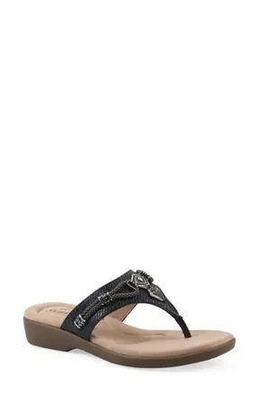 White Mountain Bainah Thong Sandal in Navy /Woven at Nordstrom Rack, Size 7.5