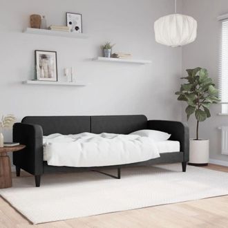 vidaXL Vidaxl - Furniture Limited - Sof&aacute; Cama Con Colch&oacute;n Tela Negro 80x200 Cm