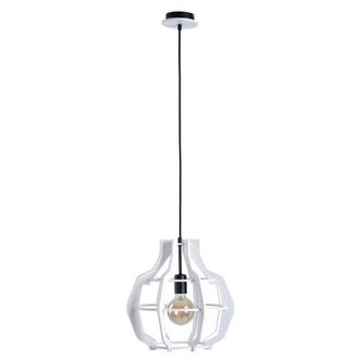Netlighting Bento Wire Frame Pendant Ceiling Light White 38.5cm 1x E27