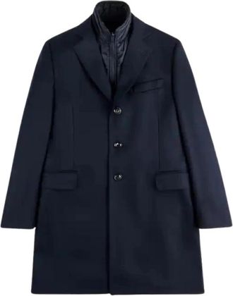 Fay Double Coat - Heren - Mantel - Blauw - S - Wol - Jassen