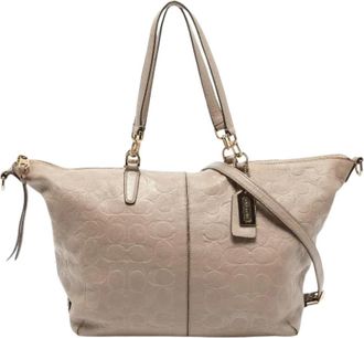 Coach Pre-owned Leather totes - Dames - Vintage Shopper - Beige - ONE Size - Vintage