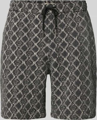 Redefined Rebel Shorts im Allover-Look mit Kordelzug Modell CARLOS in Black, Gr&ouml;&szlig;e XXL