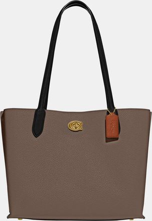 Coach Womens Willow Tote Bag In Colorblock With Signature Canvas Interior - Grey - One Size