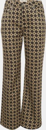 Nanushka Black /beige Monogram Denim Basma Jeans S Waist
