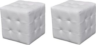 vidaXL Taburetes cubo blancos Vidaxl